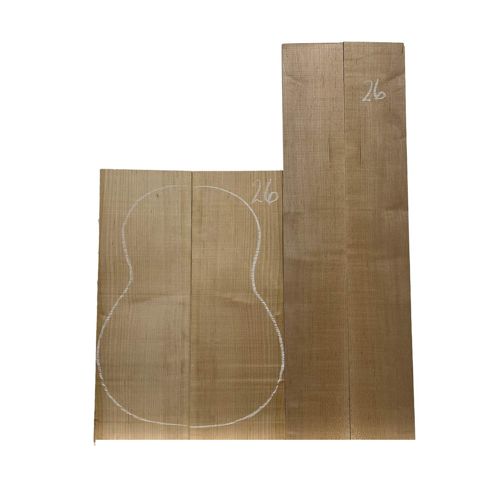 Flame Hard Maple Classical Guitar Back and Side Set #26 - Exotic Wood Zone - Buy online Across USA 