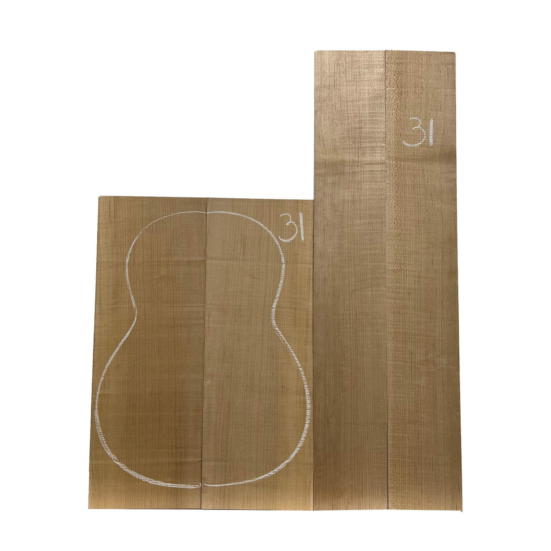 Flame Hard Maple Classical Guitar Back and Side Set 
