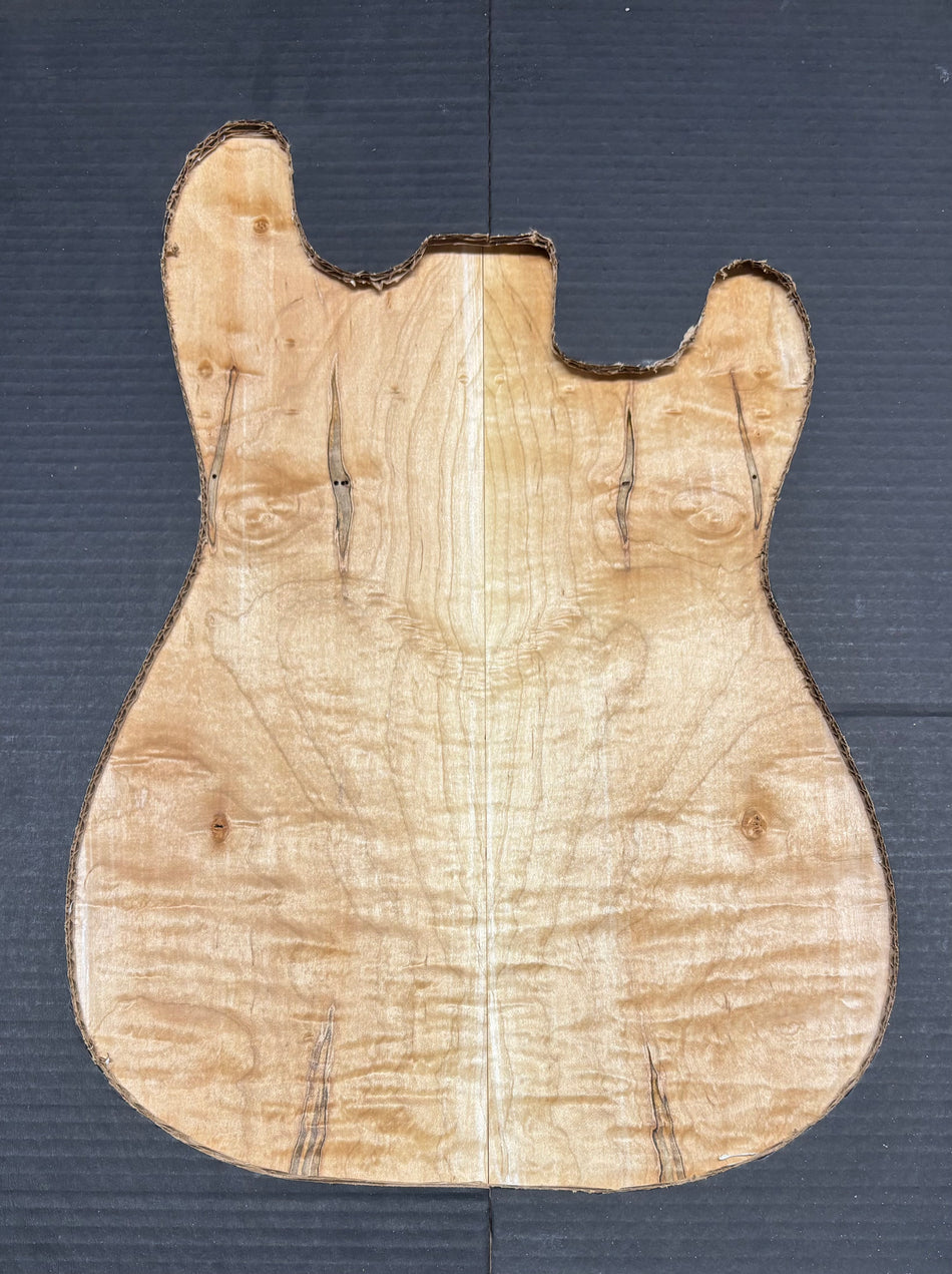 Flame Ambrosia Maple Guitar Drop Top 22" x 7-1/4" x 3/8" #813