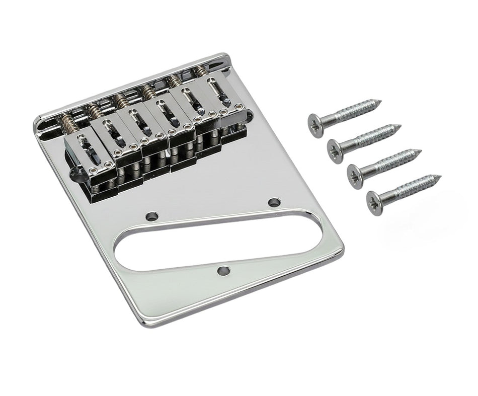 Gotoh Hardtail Bridge with Brass Saddles for Telecaster Guitars - Chrome Finish