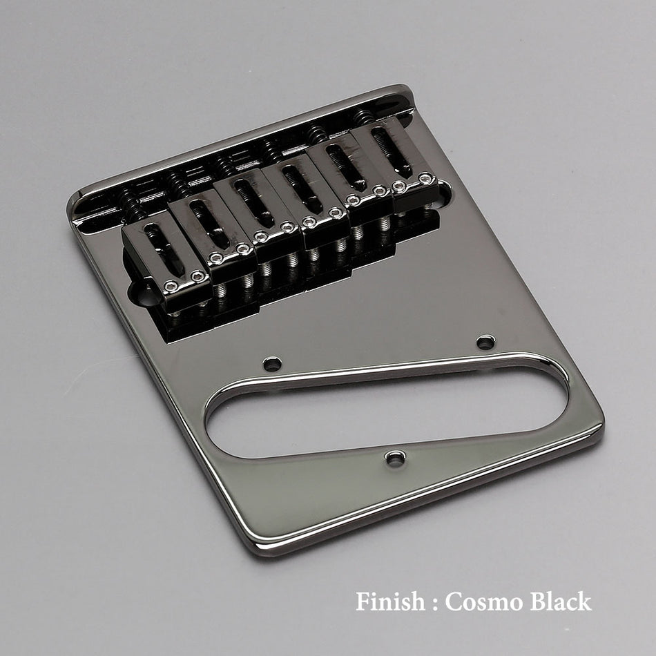 Gotoh Hardtail Bridge with Brass Saddles for Telecaster Guitars - Cosmo Black Finish