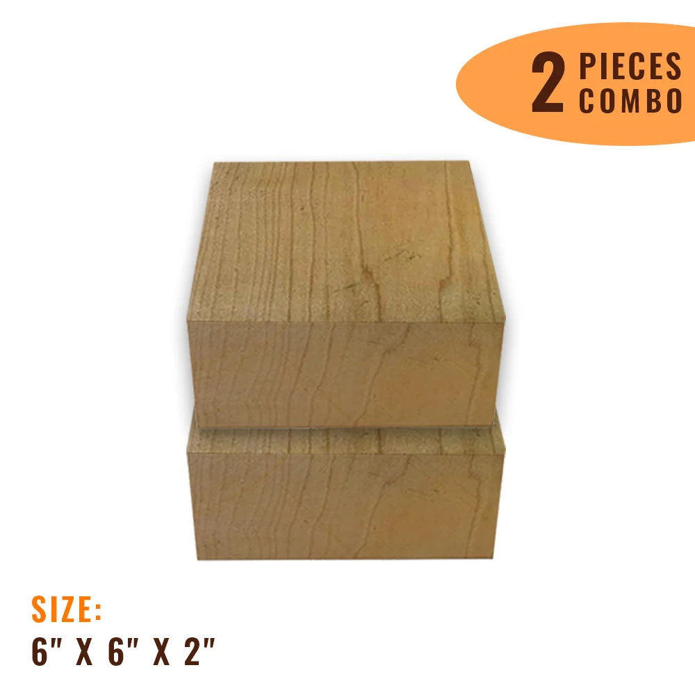 Pack of 2 , Hard Maple Wood Bowl Blanks 6&quot; x 6&quot; x 2&quot; - Exotic Wood Zone - Buy online Across USA 