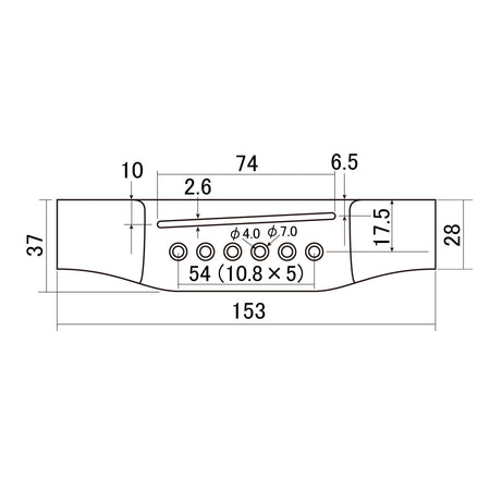 Hosco Martin Style Acoustic Guitar Bridge - Ebony Exotic Wood Zone 