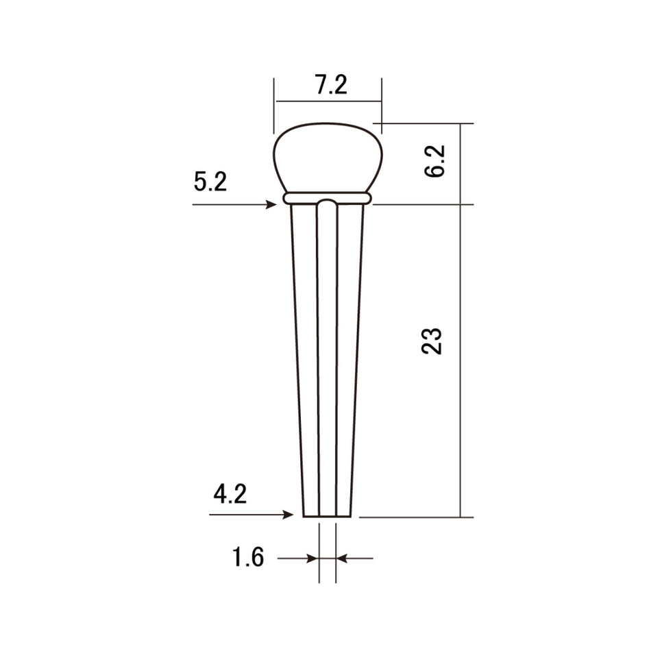 Hosco Slotted Buffalo Horn Bridge Pins with Mother of Pearl Dots (Set of 6) by JOBOIS
