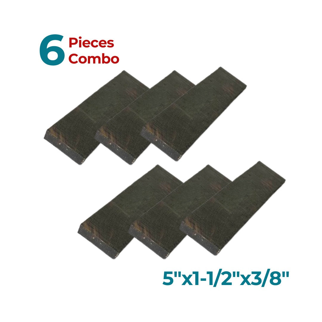 Pack of 6 Gaboon Ebony Wood Knife Blanks/Knife Scales 5&quot;x1-1/2&quot;x3/8&quot; - Exotic Wood Zone - Buy online Across USA 