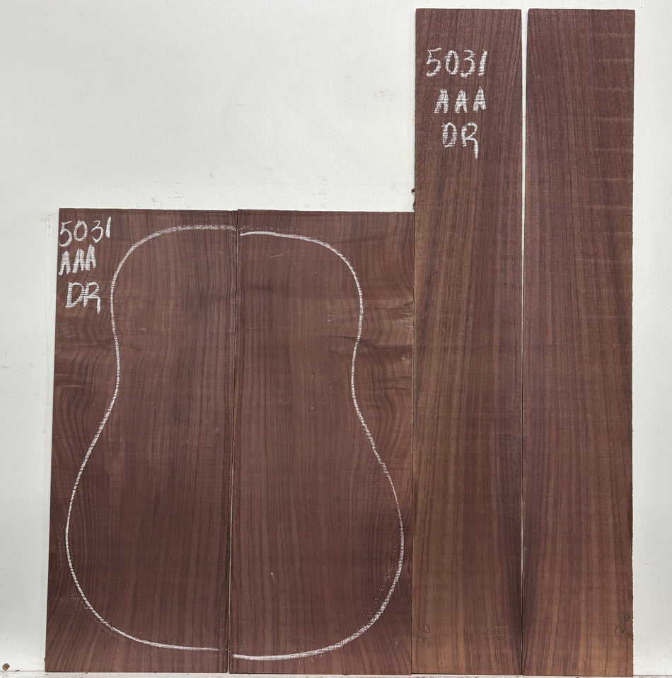 East Indian Rosewood Dreadnought AAA Grade Guitar Back & Side Set #5031 - Exotic Wood Zone