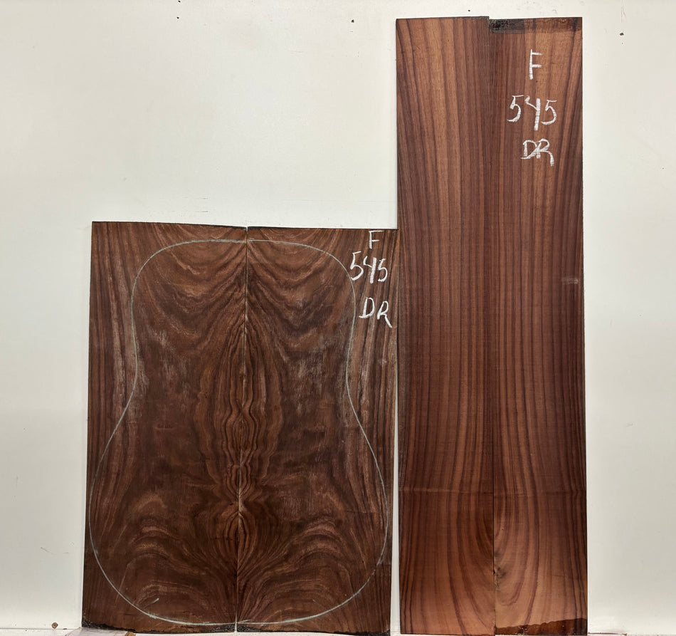 Juego de fondo y aros de guitarra de grado AAAA Dreadnought de palisandro de la India Oriental #61 