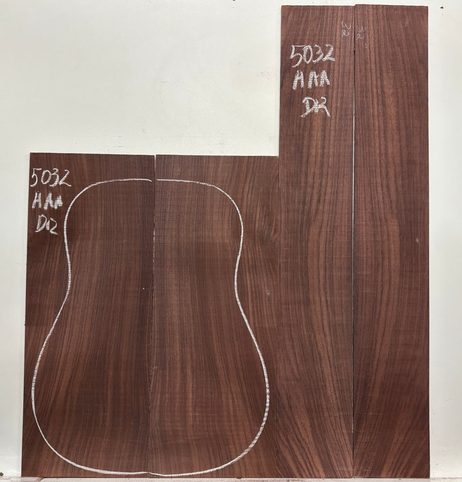 East Indian Rosewood Dreadnought AAA Grade Guitar Back & Side Set #5032 - Exotic Wood Zone