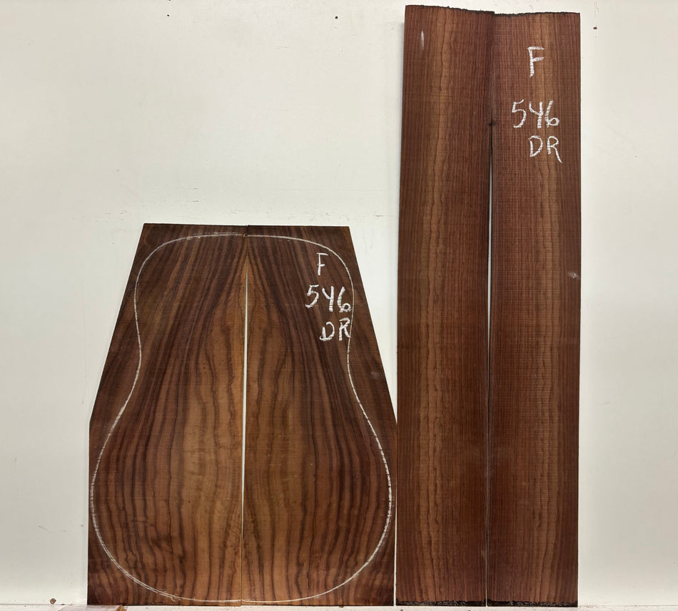 Juego de fondo y aros de guitarra de grado AAAA Dreadnought de palisandro de la India Oriental #61 