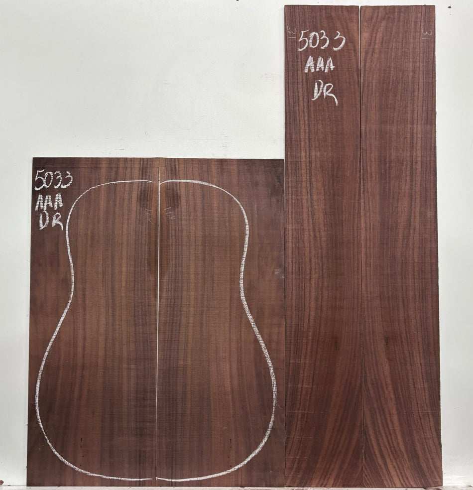East Indian Rosewood Dreadnought AAA Grade Guitar Back & Side Set #5033 - Exotic Wood Zone