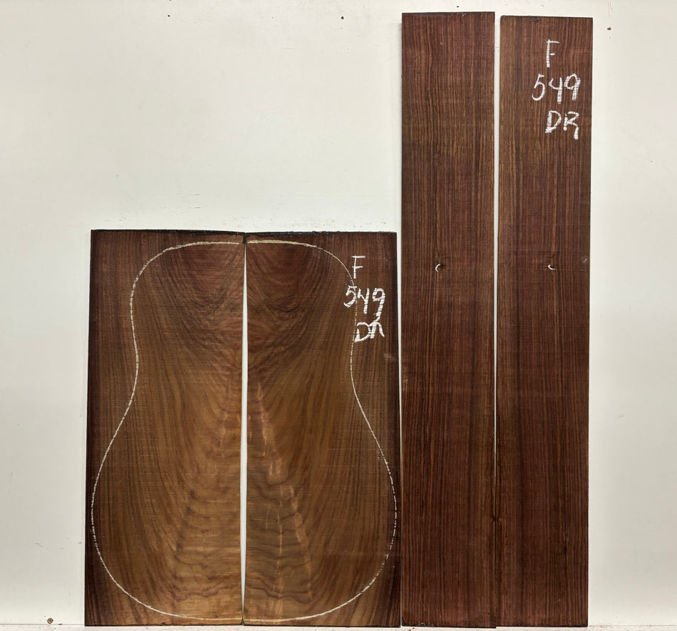 Juego de fondo y aros de guitarra de grado AAAA Dreadnought de palisandro de la India Oriental #61 