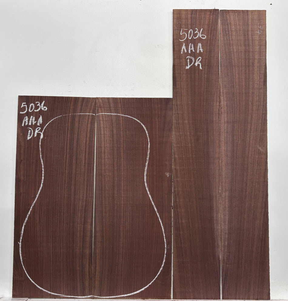 East Indian Rosewood Dreadnought AAA Grade Guitar Back & Side Set #5036 - Exotic Wood Zone