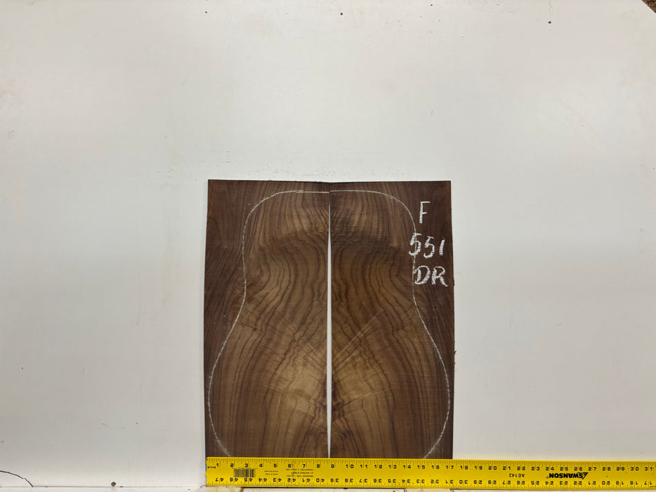 Figured Indian Rosewood Dreadnought Guitar Back & Side Set #551