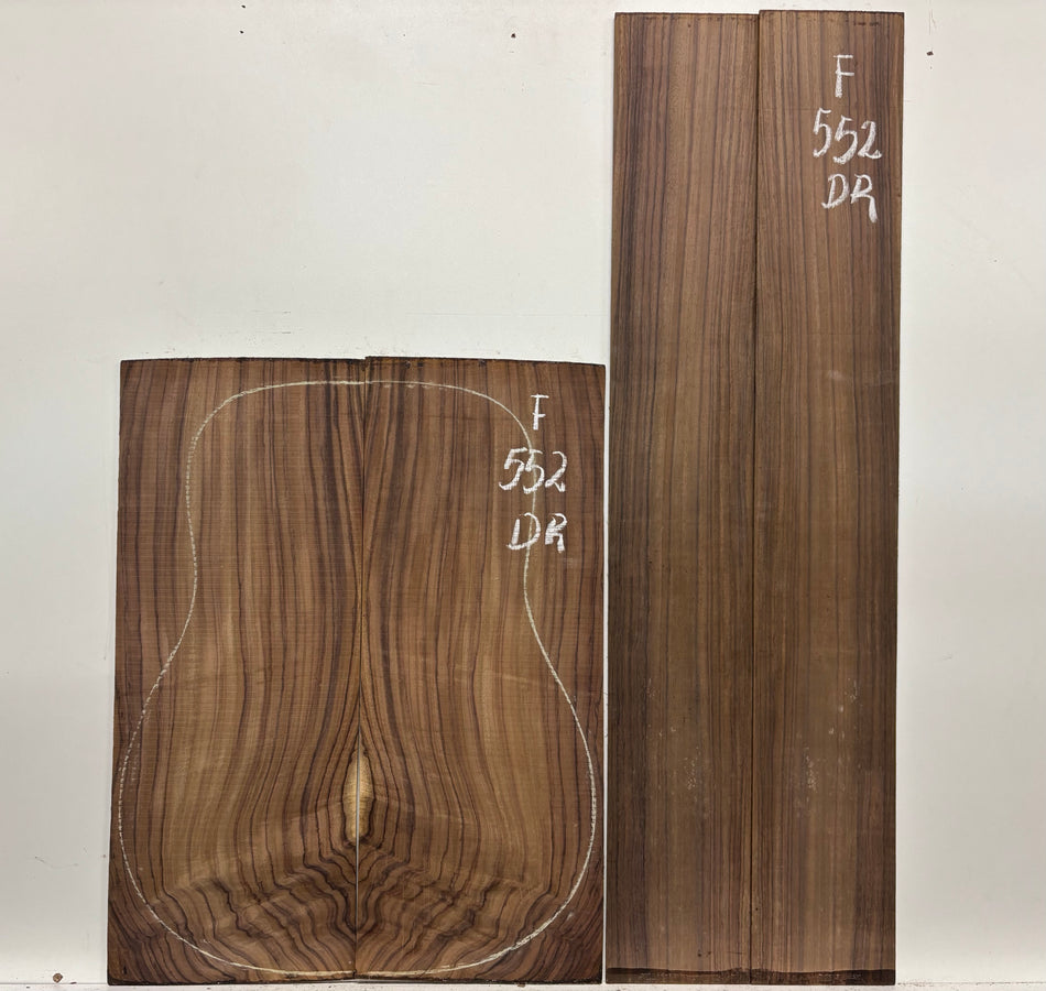 Figured Indian Rosewood Dreadnought Guitar Back & Side Set #552