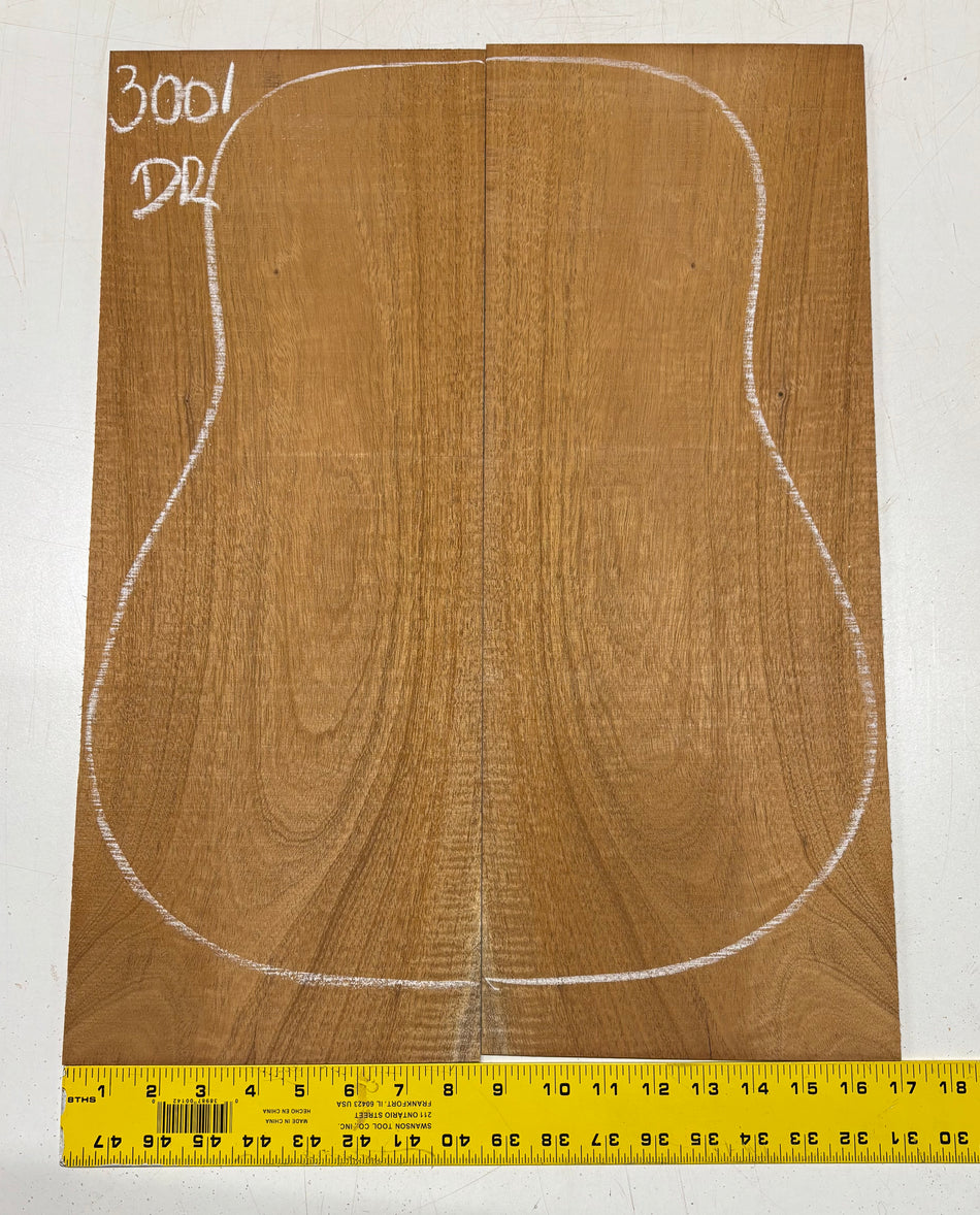 Curly Flame Honduran Mahogany Dreadnought Guitar Back & Side Set #3001