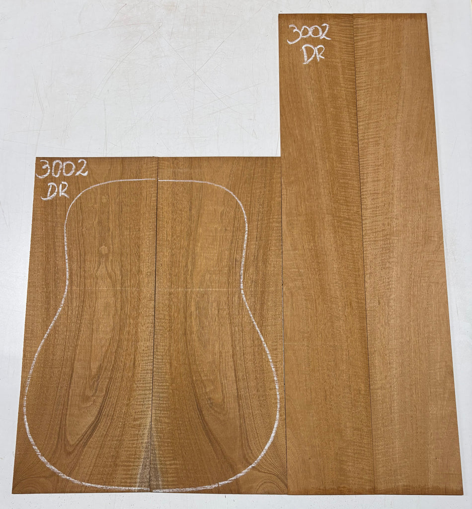 Curly Flame Honduran Mahogany Dreadnought Guitar Back & Side Set #3002