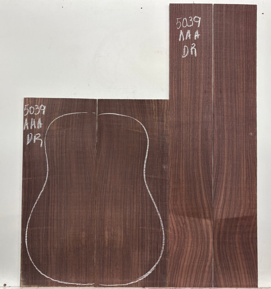 East Indian Rosewood Dreadnought AAA Grade Guitar Back & Side Set #5039 - Exotic Wood Zone