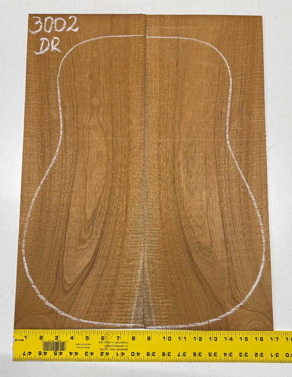 Curly Flame Honduran Mahogany Dreadnought Guitar Back & Side Set #3002