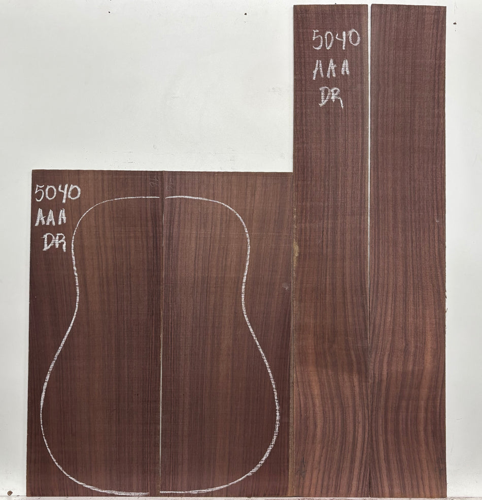 East Indian Rosewood Dreadnought AAA Grade Guitar Back & Side Set #5040 - Exotic Wood Zone