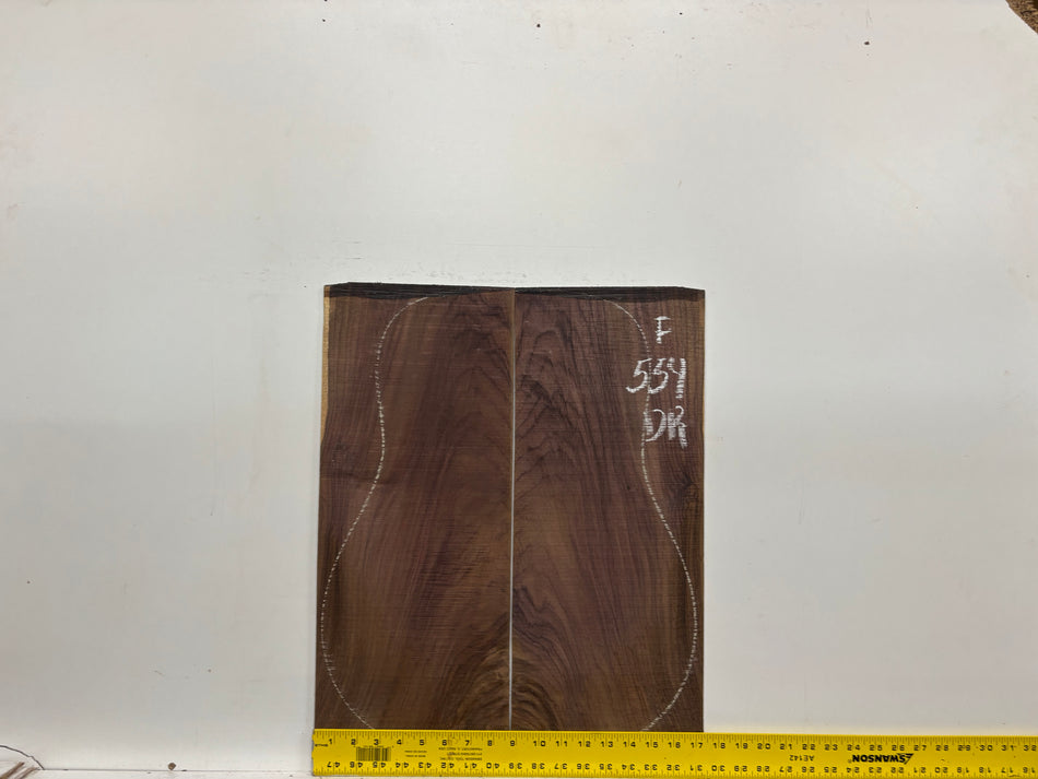 Figured Indian Rosewood Dreadnought Guitar Back & Side Set #554