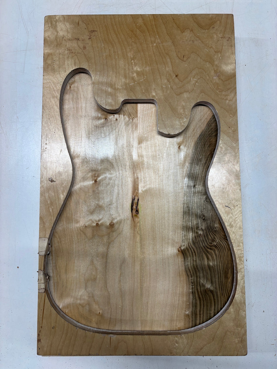 2 Piece Glued, Ambrosia Maple Body Blank  21"x13-3/4"x1-3/4"  #5608