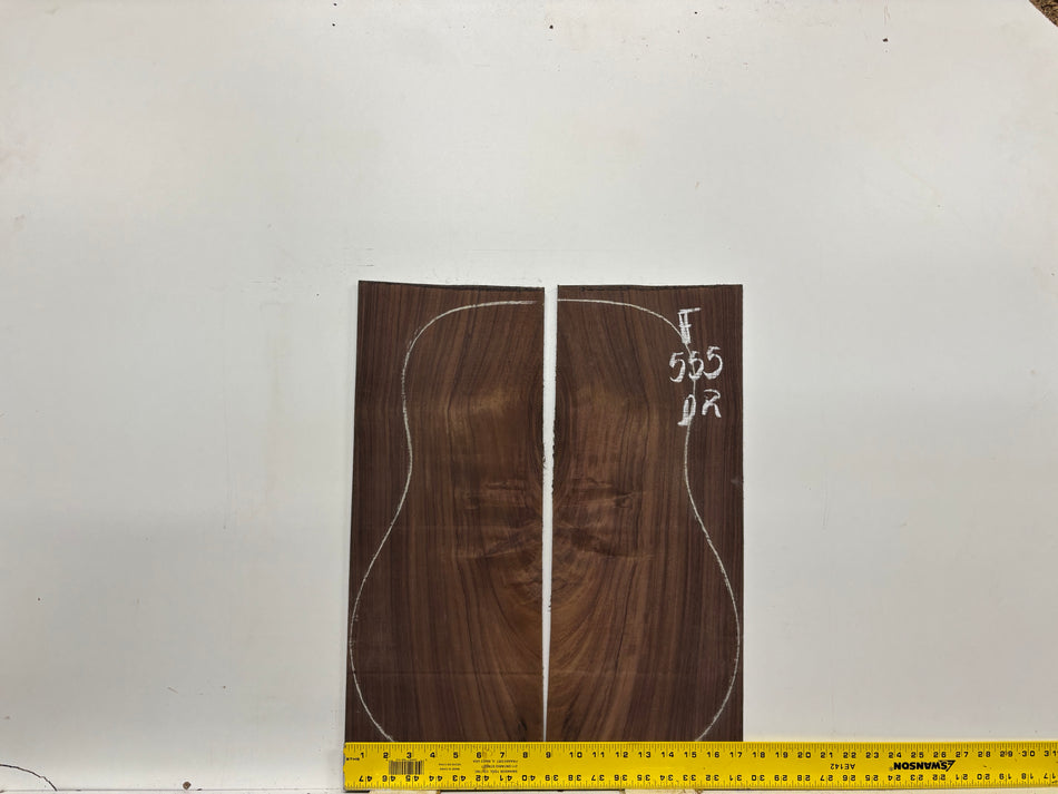 Figured Indian Rosewood Dreadnought Guitar Back & Side Set #555