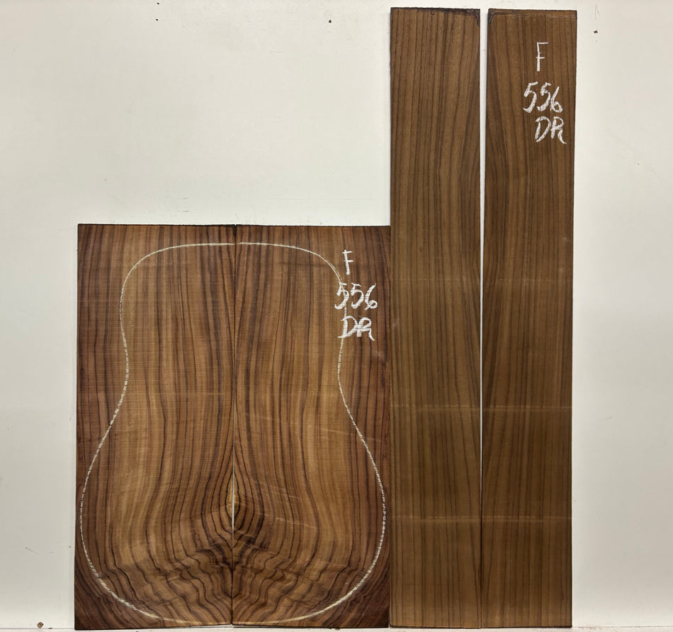 Figured Indian Rosewood Dreadnought Guitar Back & Side Set #556