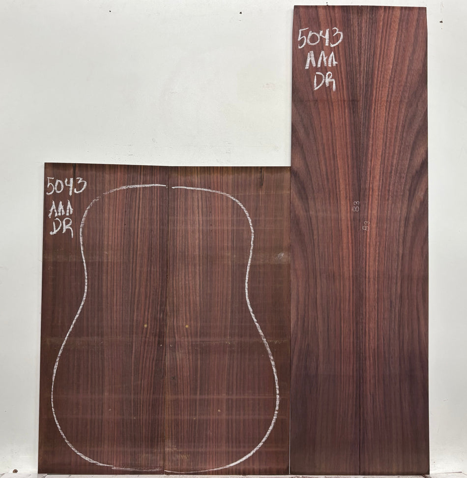 East Indian Rosewood Dreadnought AAA Grade Guitar Back & Side Set #5043 - Exotic Wood Zone