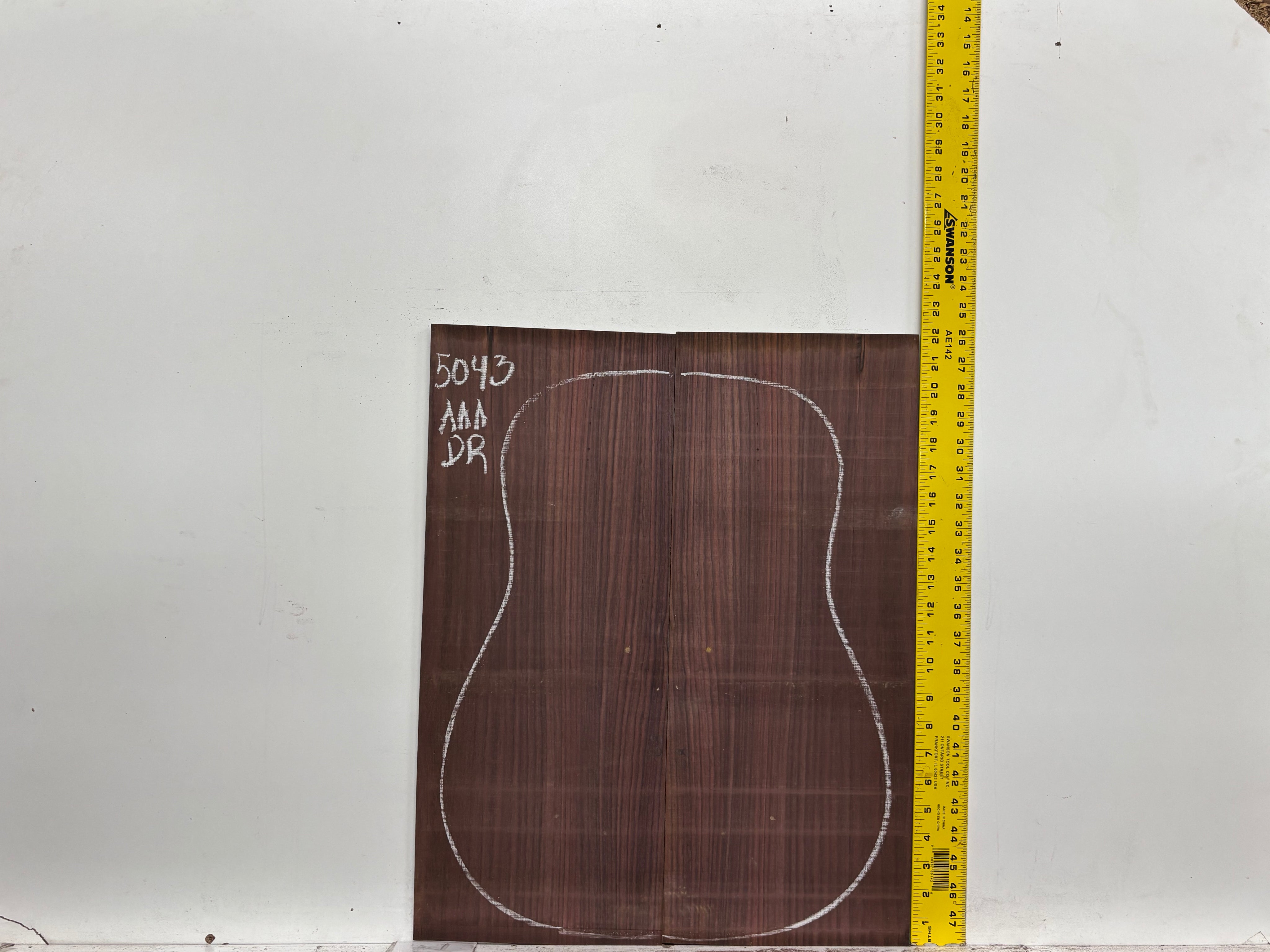 East Indian Rosewood Dreadnought AAA Grade Guitar Back & Side Set #5043 - Exotic Wood Zone