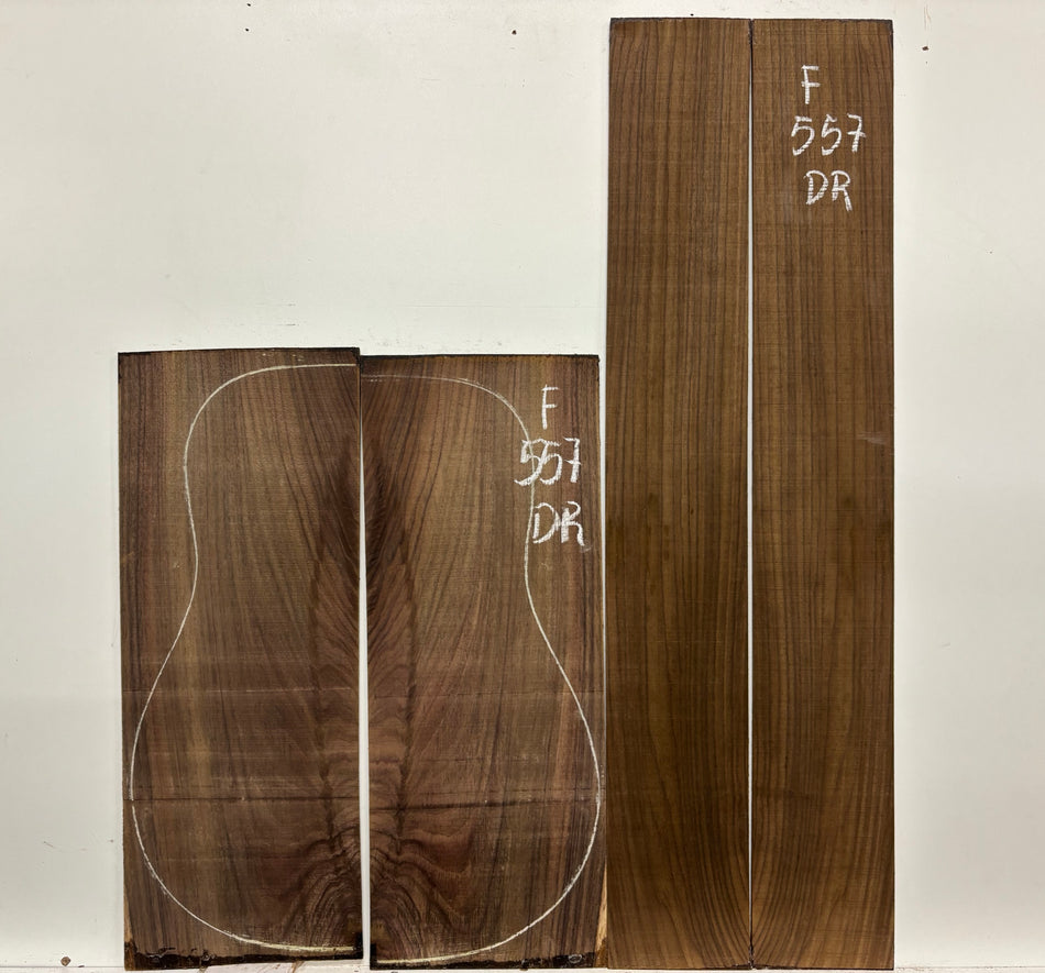 Figured Indian Rosewood Dreadnought Guitar Back & Side Set #557