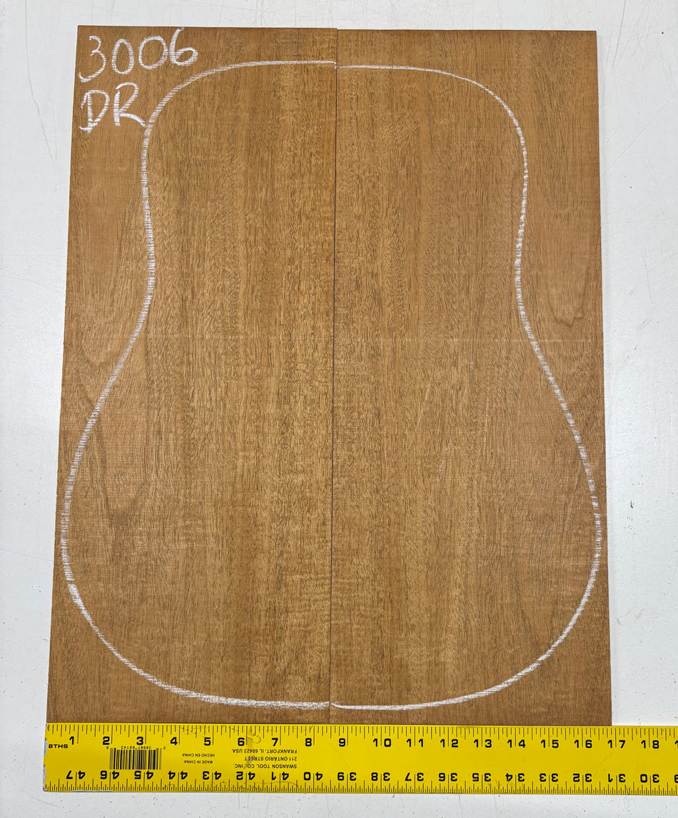 Curly Flame Honduran Mahogany Dreadnought Guitar Back & Side Set #3006