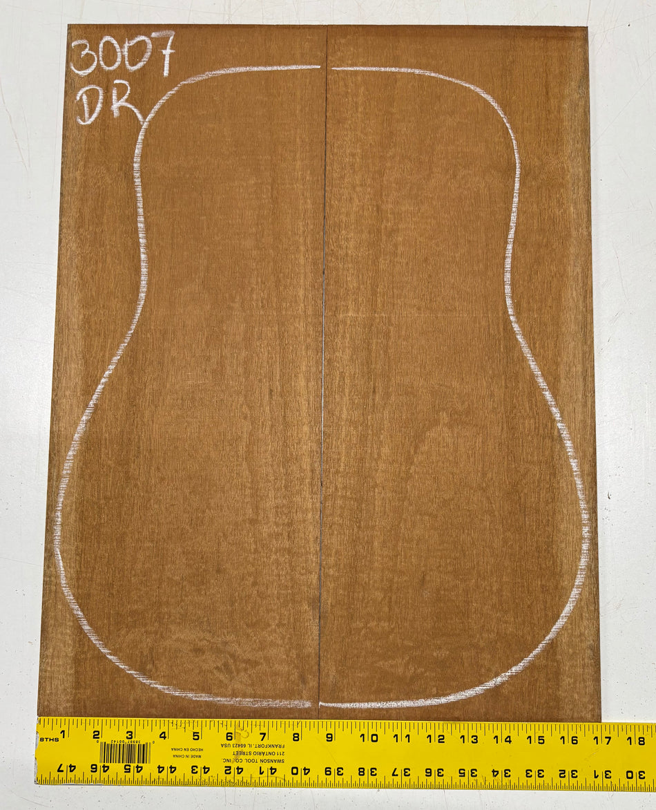 Curly Flame Honduran Mahogany Dreadnought Guitar Back & Side Set #3007