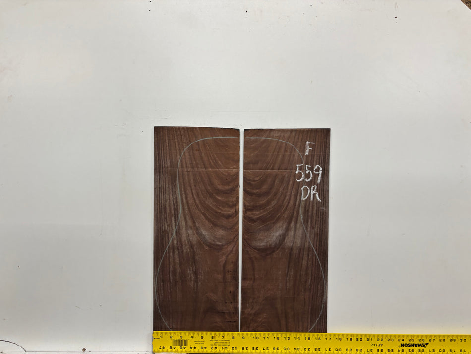 Figured Indian Rosewood Dreadnought Guitar Back & Side Set #559