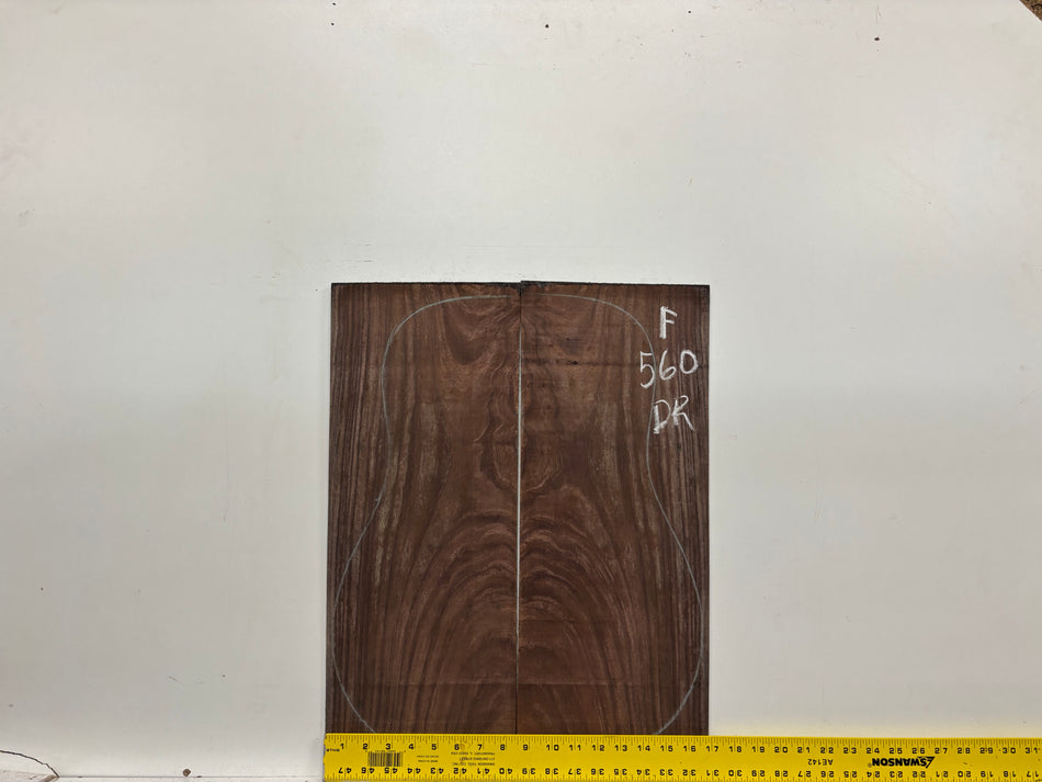 Figured Indian Rosewood Dreadnought Guitar Back & Side Set #560