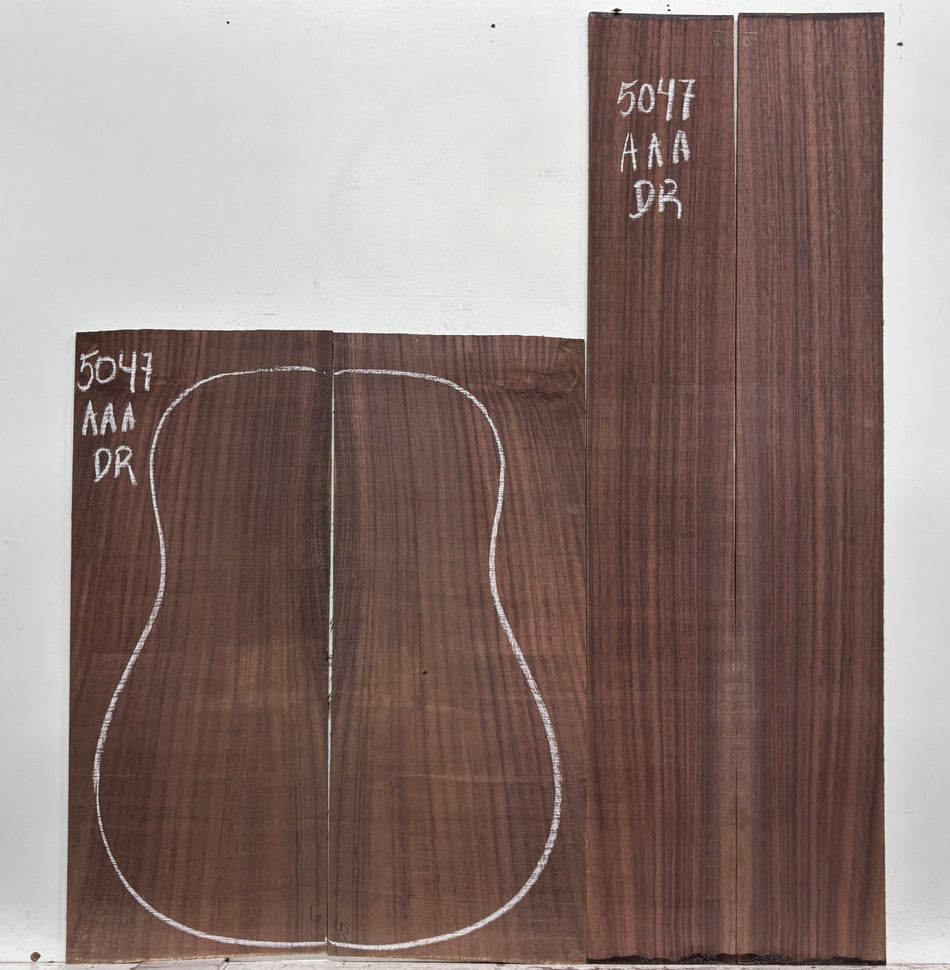 East Indian Rosewood Dreadnought AAA Grade Guitar Back & Side Set #5047 - Exotic Wood Zone