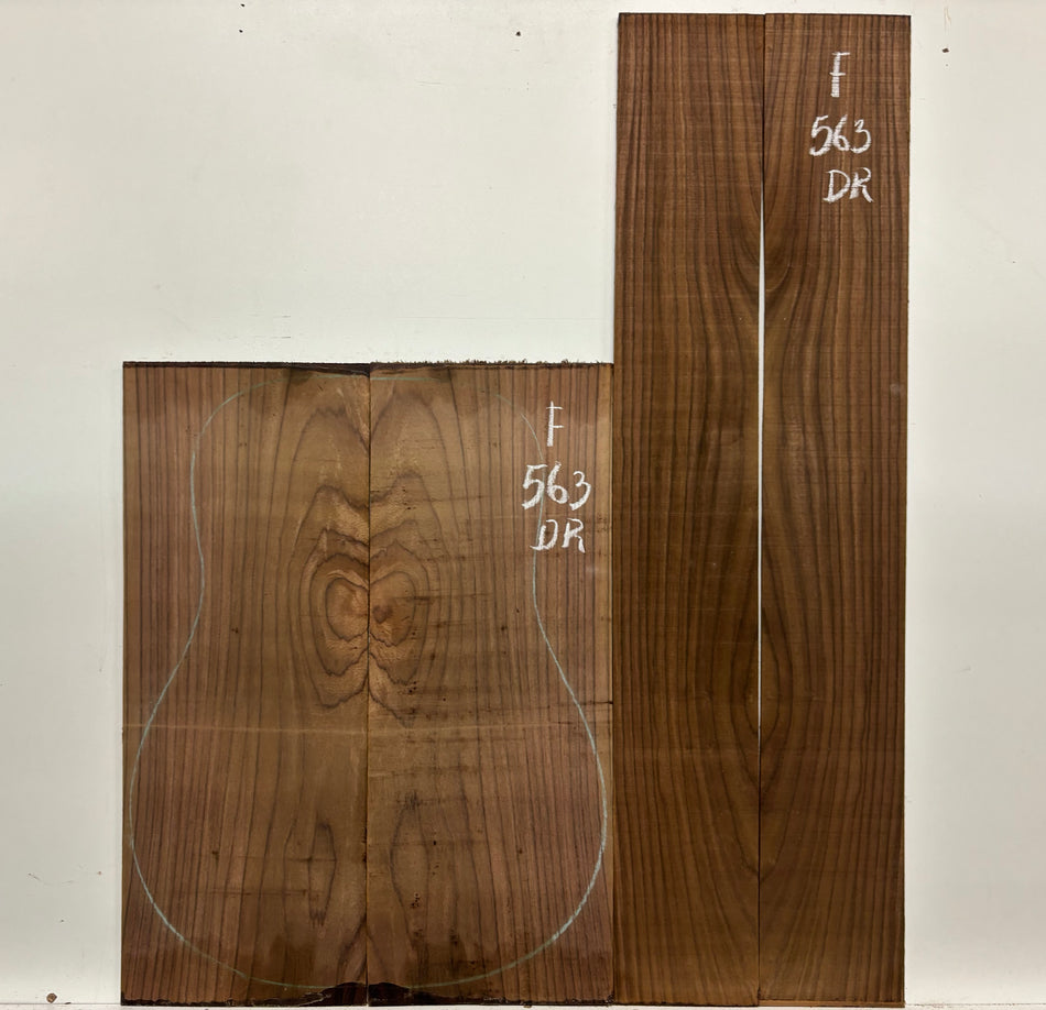 Figured Indian Rosewood Dreadnought Guitar Back & Side Set #563