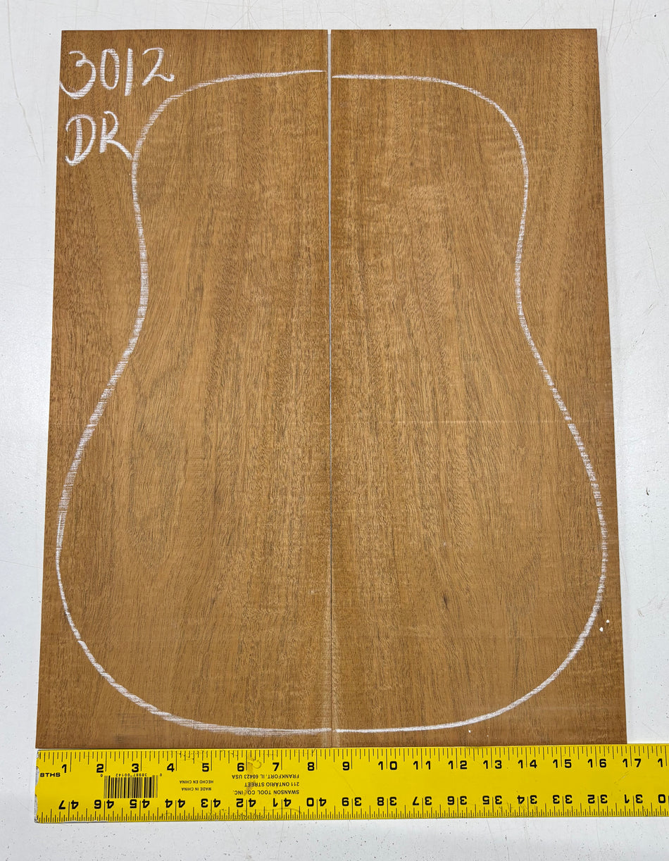 Curly Flame Honduran Mahogany Dreadnought Guitar Back & Side Set #3012