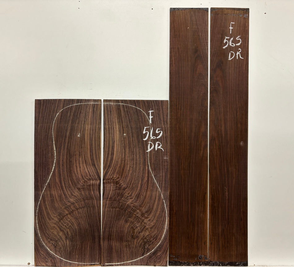 Figured Indian Rosewood Dreadnought Guitar Back & Side Set #565