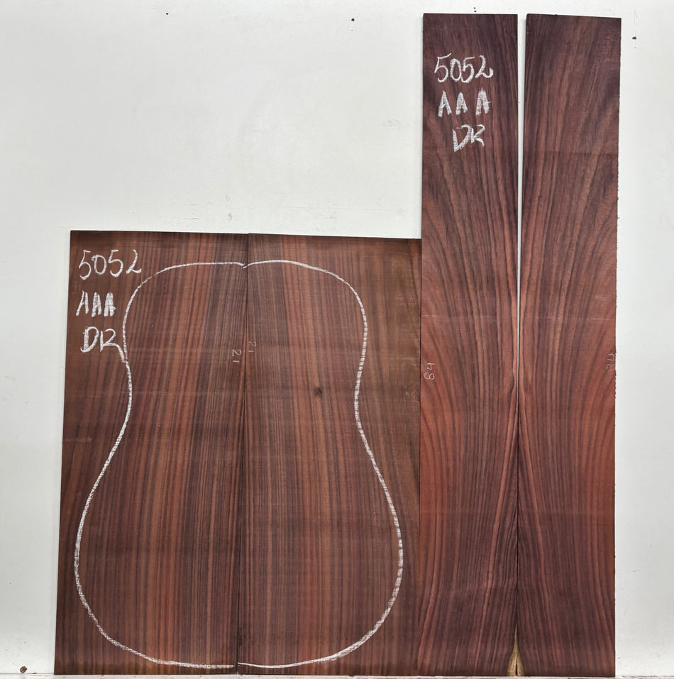 East Indian Rosewood Dreadnought AAA Grade Guitar Back & Side Set #5052 - Exotic Wood Zone
