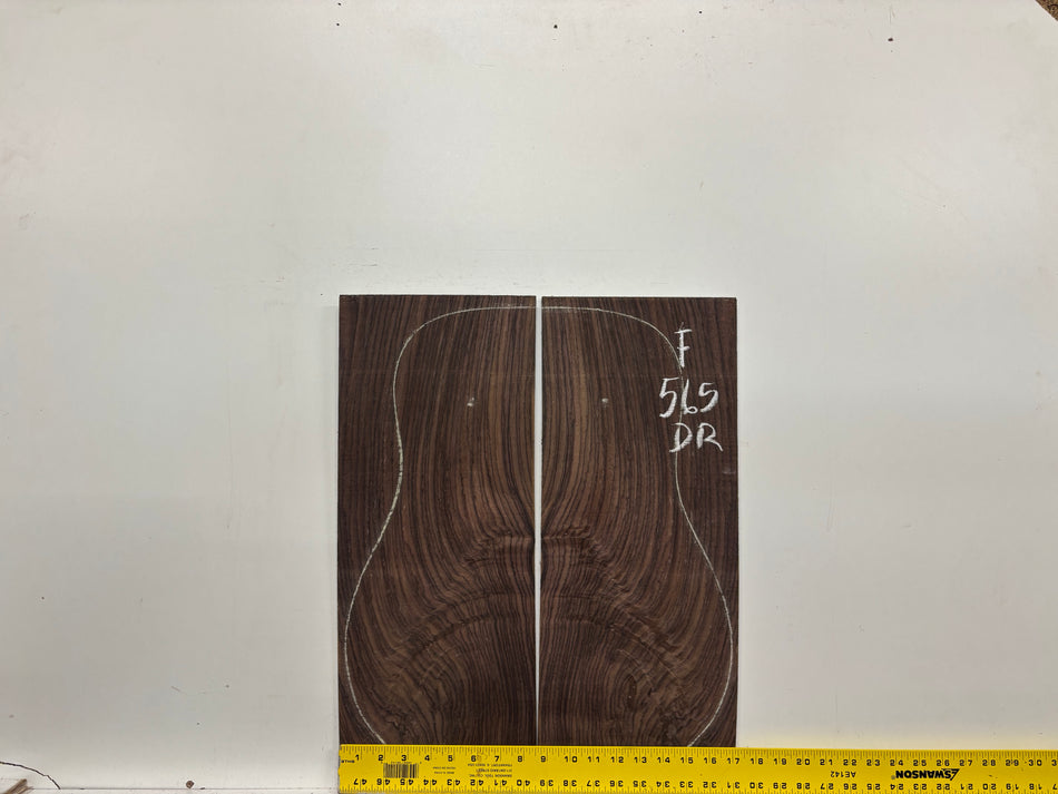Figured Indian Rosewood Dreadnought Guitar Back & Side Set #565