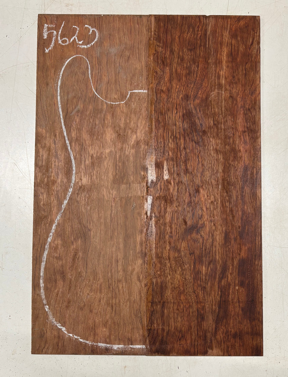 2 Piece Glued, Flame Bubinga Drop Top 21"x14"x3/16"#5623