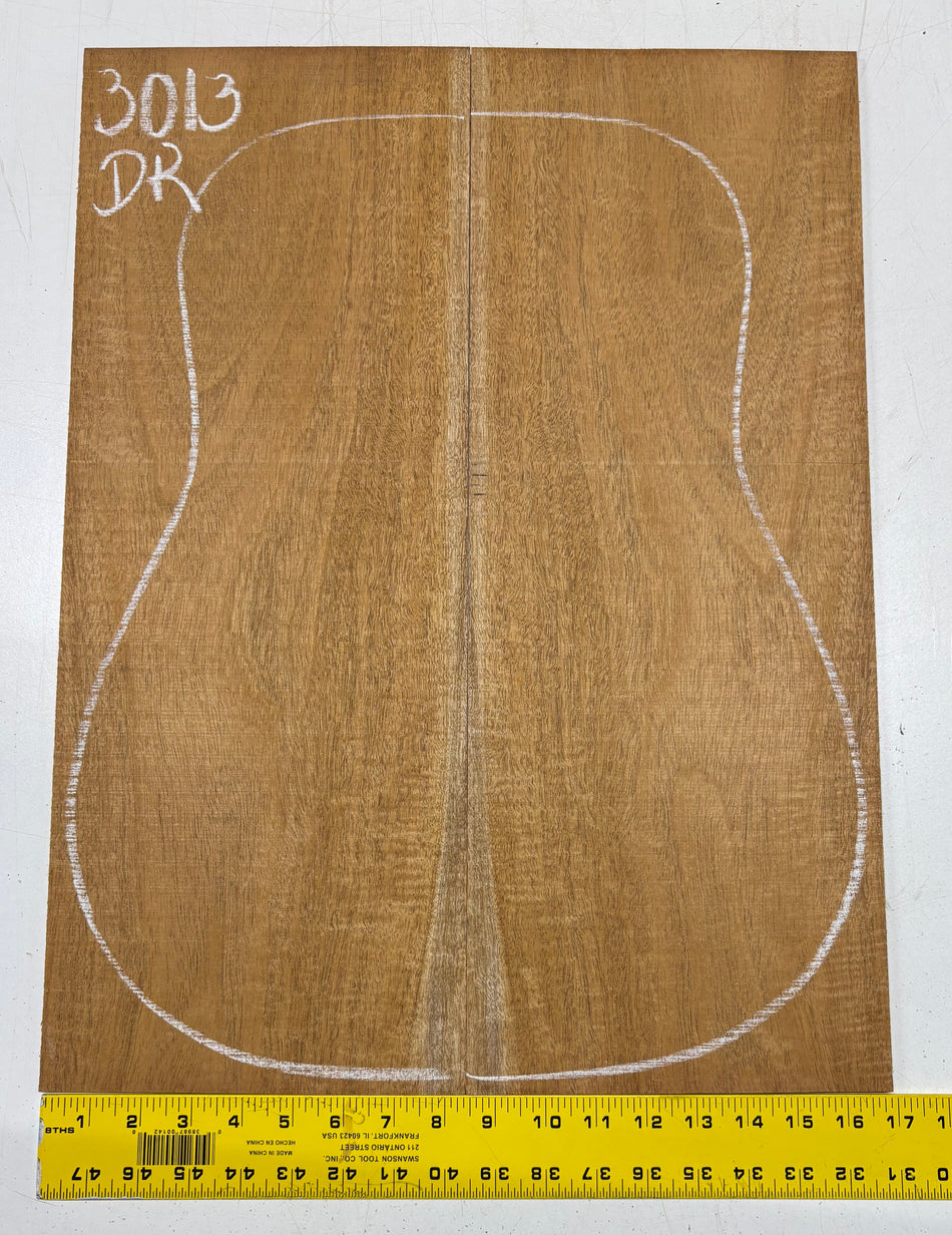 Curly Flame Honduran Mahogany Dreadnought Guitar Back & Side Set #3013