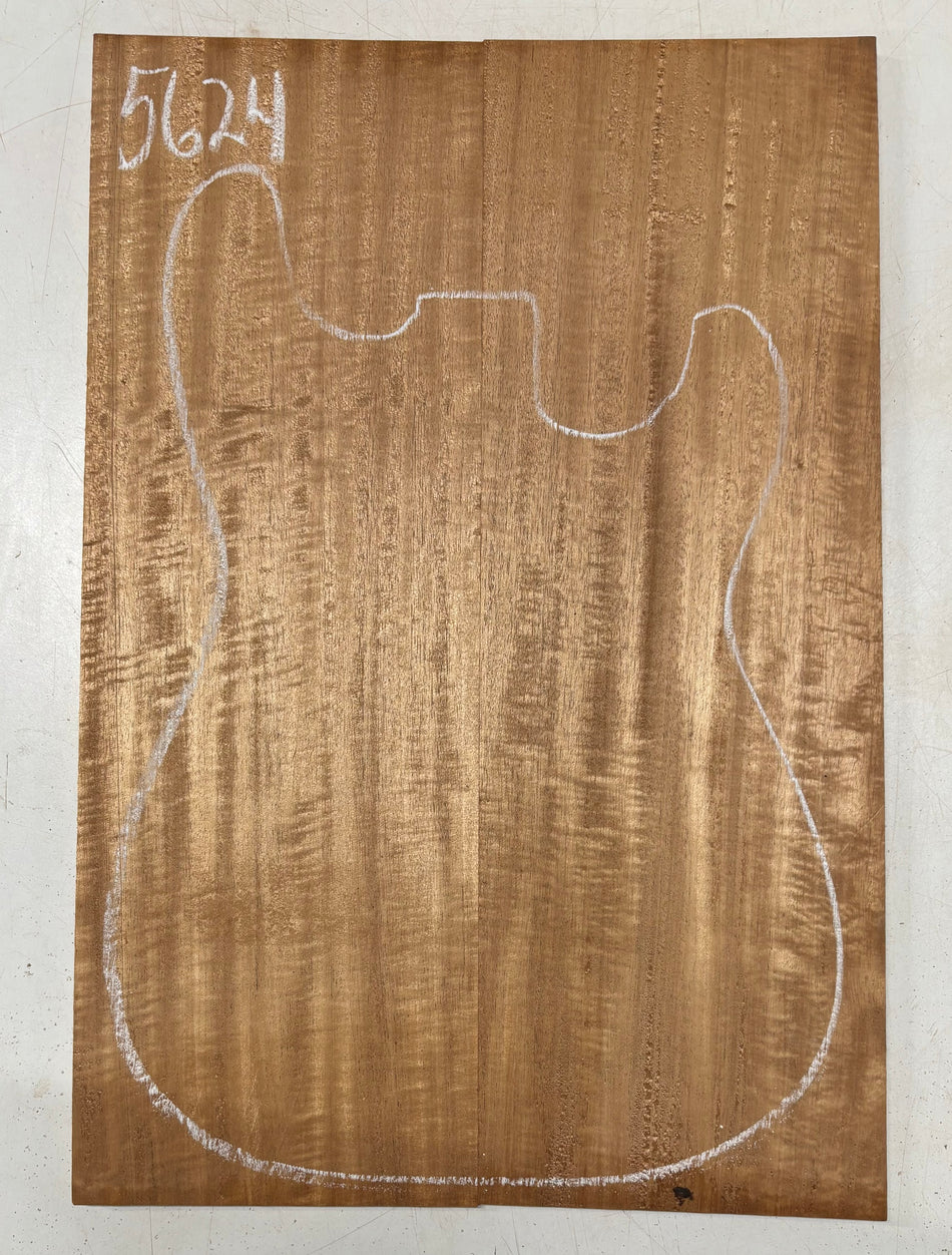 2 Piece Glued, Flame African Mahogany Drop Top  21"x14"x1/4"#5624