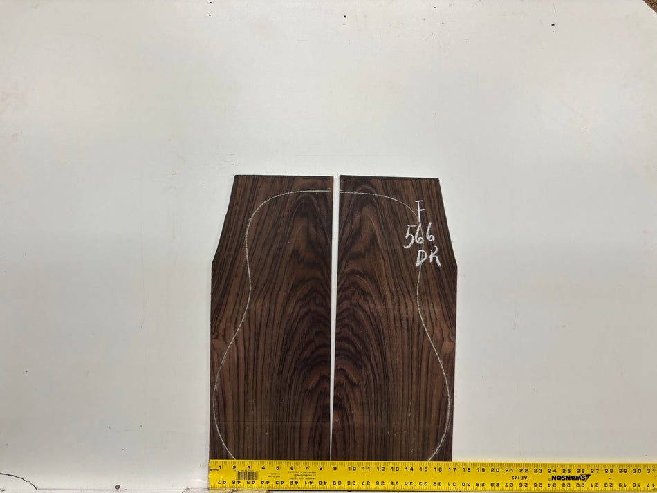 Figured Indian Rosewood Dreadnought Guitar Back & Side Set #566