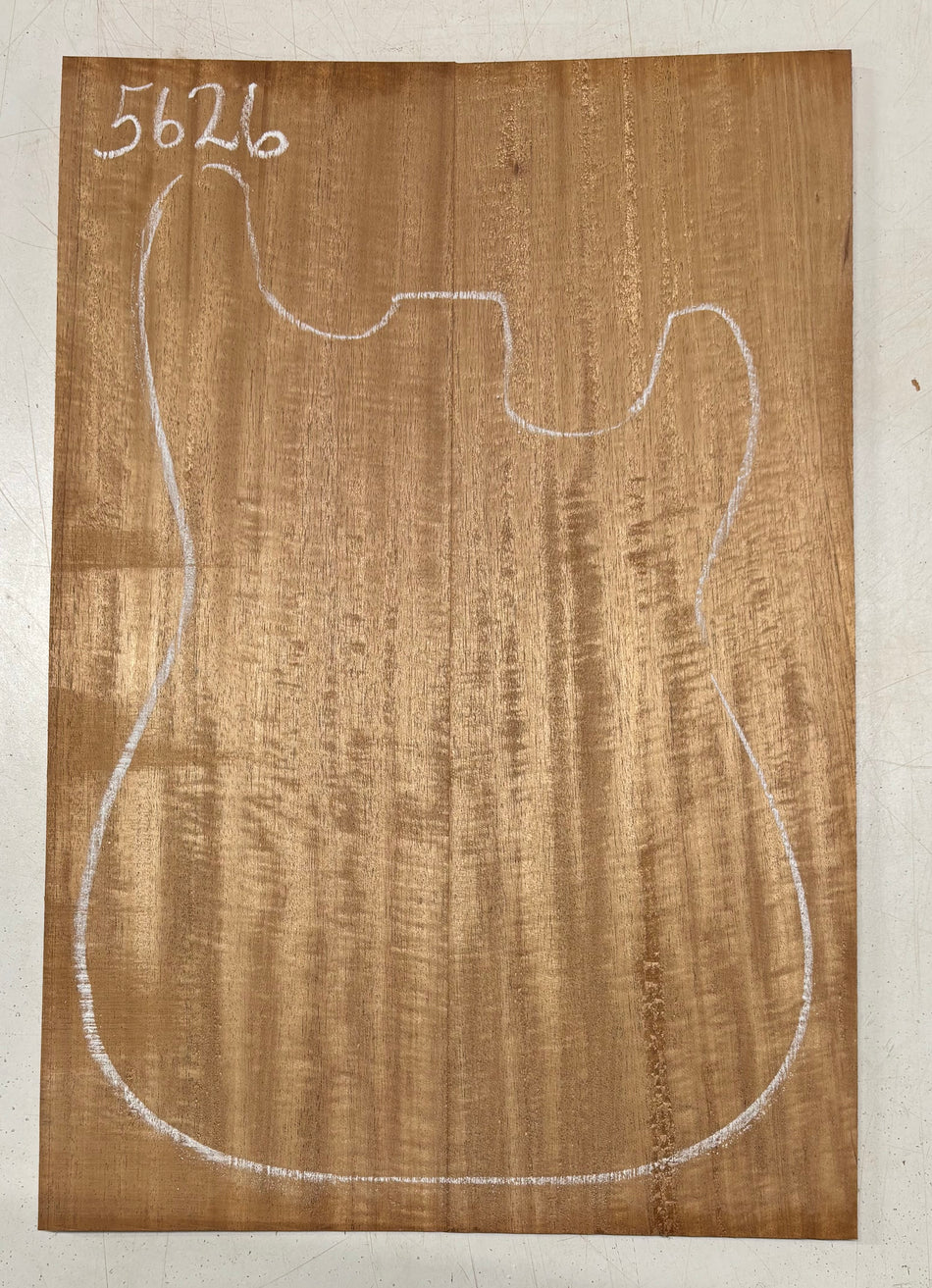 2 Piece Glued, Flame African Mahogany Drop Top  21"x14"x1/4"#5626