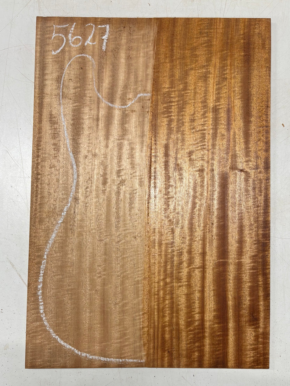 2 Piece Glued, Flame African Mahogany Drop Top  21"x14"x1/4"#5627