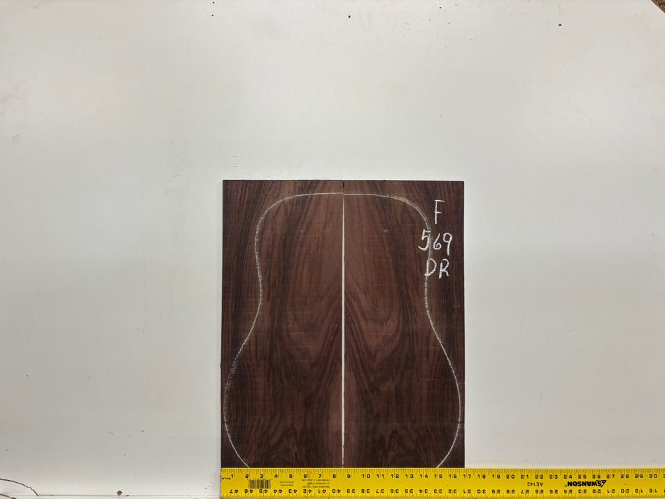 Figured Indian Rosewood Dreadnought Guitar Back & Side Set #569