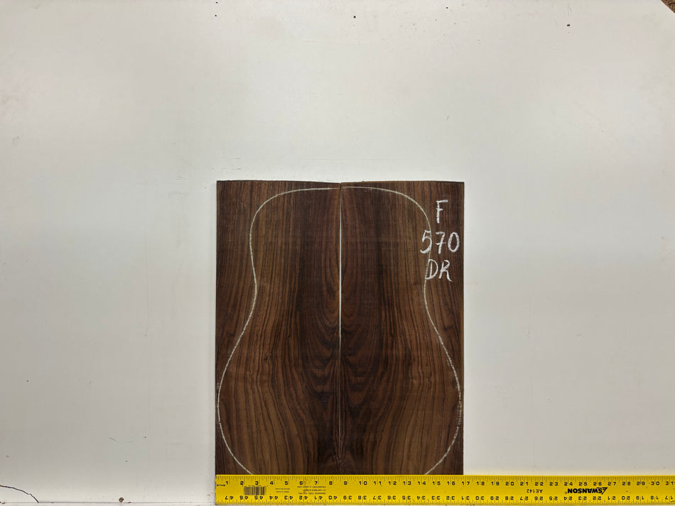 Figured Indian Rosewood Dreadnought Guitar Back & Side Set #570