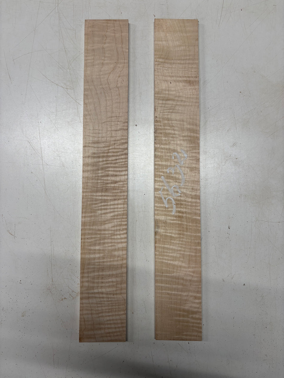 2 Pack, Flame Hard Maple Fingerboard Blanks 21-1/2"x3"x3/8"#5632