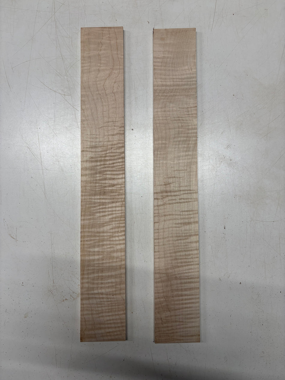 2 Pack, Flame Hard Maple Fingerboard Blanks 21-1/2"x3"x3/8"#5632